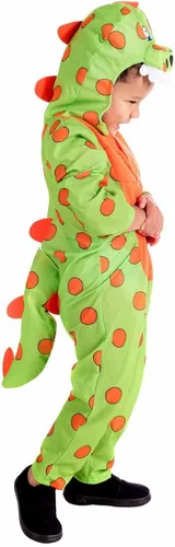 Vista 2 de Fun Shack Disfraz de dinosaurio verde para niños pequeños disponibles en tallas S y L