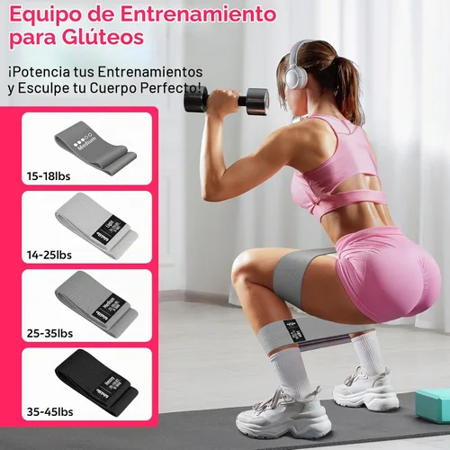 Vista 3 de WALITO Kit de Pilates para el Hogar para Mujeres, Juego de Anillo de Pilates con Círculo Mágico, Bandas de Resistencia, Bandas de Ejercicio Figura