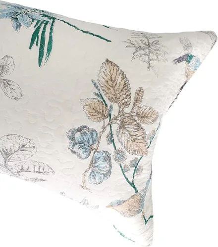 Vista 6 de Brandream Fundas de almohada acolchadas 100% algodón, 2 piezas, tamaño estándar, diseño de pájaros de campo americano, decoración de dormitorio