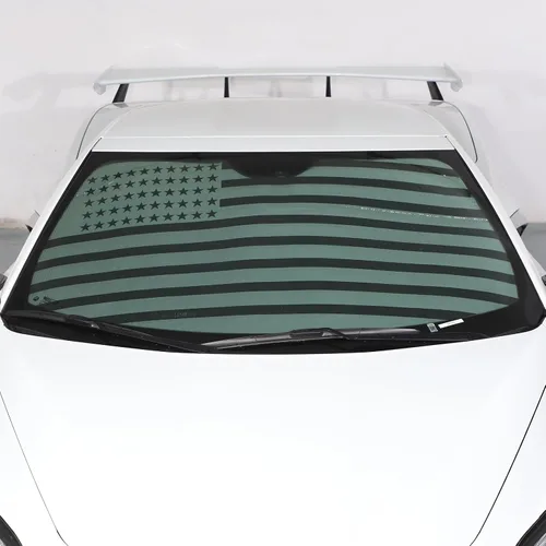Vista 2 de Daeiclru Parasol para parabrisas de automóvil compatible con Chevrolet Corvette C8 2020-2023, reflector de rayos UV plegable para automóvil, parasol
