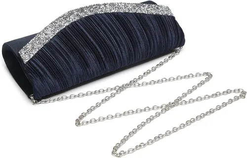 Vista 4 de Dasein Bolsos de noche de satén para mujer, bolsos de mano, bolsos de boda, bolsos formales, para fiesta, graduación, con diamantes de imitación