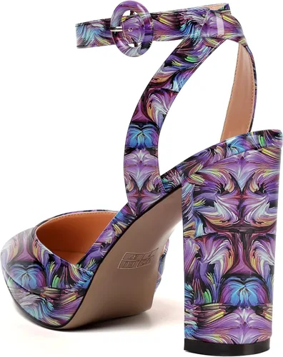 Vista 7 de WAYDERNS Zapatos de tacón alto con correa ajustable para mujer, con hebilla en punta y hebilla en el tobillo, 4 pulgadas