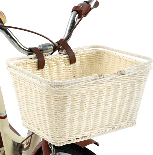 Vista 8 de GRANNY SAYS Cesta de bicicleta, cesta de mimbre para bicicleta, cesta de bicicleta tejida a mano, cesta de mimbre desmontable para manillar