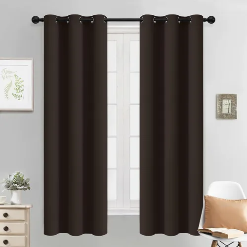 Vista 13 de Yakamok Cortinas opacas para dormitorio, aislamiento térmico, cortinas de oscurecimiento de habitación para sala de estar, juego de 2 paneles