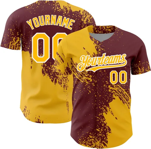 Vista 42 de Camiseta de béisbol personalizada con patrón de cepillo de béisbol, camisas de béisbol personalizadas, uniforme deportivo, número de nombre cosido
