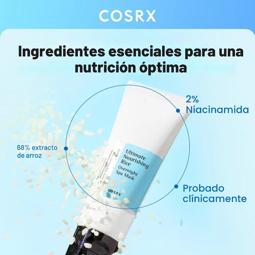 Vista 2 de [Cosrx], última mascara nutritiva de noce de arroz, spa, 2.1 oz 68% Rice Extract Sleeping Pack, Brightening, Deep Nourishment for Dull, Dry Skin