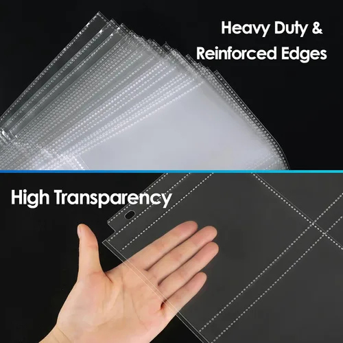 Vista 5 de MaxGear Paquete de 30 fundas de fotos de 3.5 x 5 para carpeta de 3 anillos (240 imágenes), protectores de páginas de archivo de alta resistencia