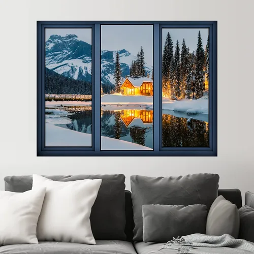 Vista 39 de SIGNWIN Adhesivo de pared removible/mural de pared para ventana, vegetación exuberante y árboles iluminados por el sol, fotografía, realismo