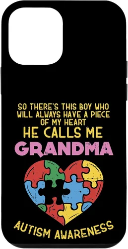 Vista 16 de Grandma Autism Awareness Austistic Boy Piece My Heart Case for iPhone 17