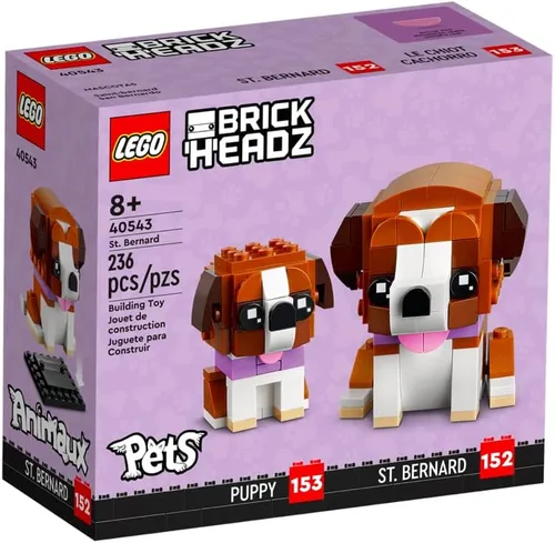 Vista 2 de Lego BrickHeadz 40543 - Juego de perro y cachorro de San Bernardo