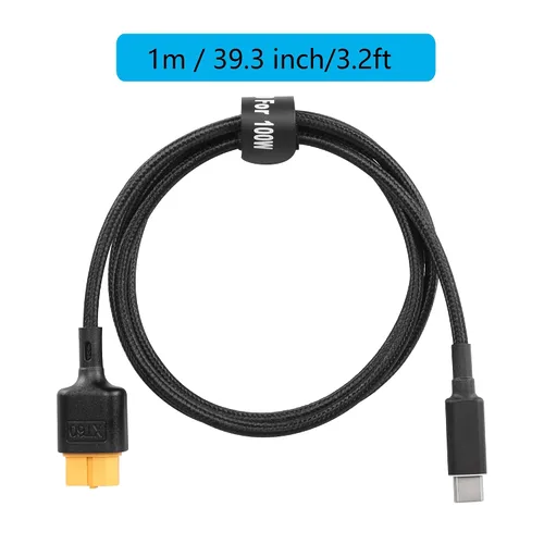 Vista 6 de SinLoon Cable de carga tipo C a XT60 de 39.3 pulgadas USB C a XT60 hembra Cable adaptador para dron, modelo, energía de almacenamiento de energía