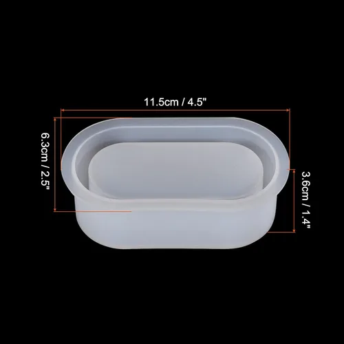 Vista 2 de PATIKIL Molde de silicona para maceta, pequeño ovalado, molde para plantas suculentas para decoración del hogar y jardín