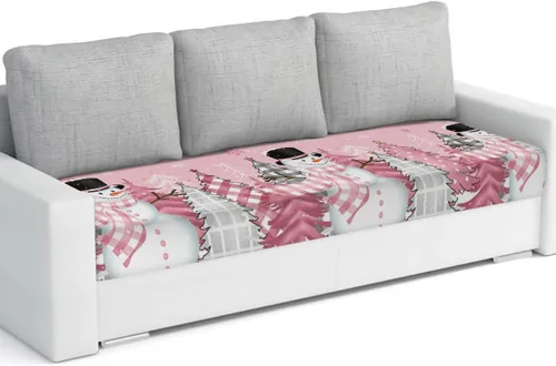 Vista 16 de Fundas de cojín elásticas para sofá de Navidad, diseño de muñeco de nieve, seccional/individual/en forma de L, protector de muebles con parte