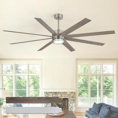 Vista 12 de Ventiladores de techo de 72 pulgadas con luces y control remoto, moderno ventilador de techo negro para sala de estar, patio, cocina, motor CC