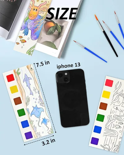 Vista 6 de Vileafy 20 recuerdos de fiesta bajo el mar para niños de 4 a 8 años, marcadores de bolsillo para pintura de acuarela DIY -pintura con agua, mini