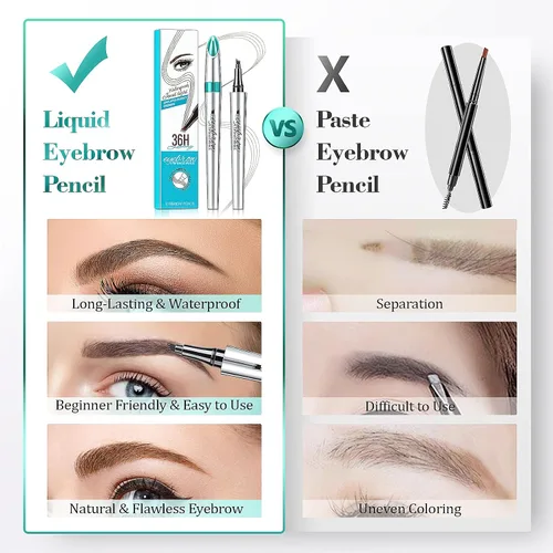 Vista 7 de Lápiz de cejas Microblading Pen Micro 4 Point Brow Pen Lift & Snatch Maquillaje de cejas de larga duración Impermeable y a prueba de manchas Cabello