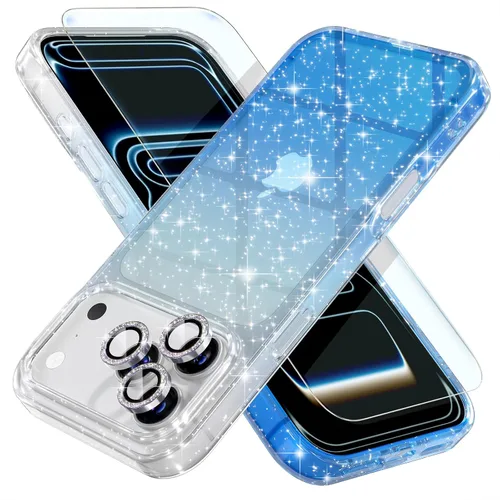 Vista 27 de Choiche, funda para iPhone 14 de mujer, brillante, protección de grado militar, 2 cubiertas de lentes de cámara Diamond, 2 protectores de vidrio