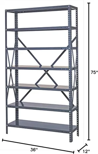 Vista 538 de Quantum QSBU-245BK Heavy Duty Shelving Unit with (7) Shelves and (24) QUS245 Black Bins for Garage Warehouse Storage Distribution 400 lb Load