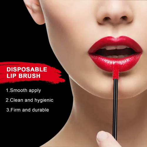 Vista 4 de 300pcs cepillos de labios desechables maquillaje cepillo aplicadores de brillo labial varitas kits de herramientas brillo labial brillo de labios