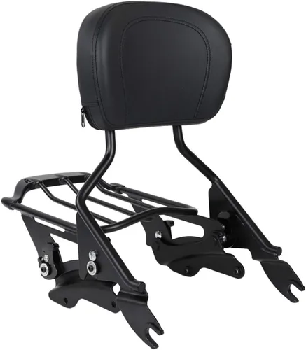 Vista 6 de AUFER - Respaldo acolchonado vertical desmontable y soporte para equipaje para motocicleta + kit de accesorios de acoplamiento de 4 puntos de dos