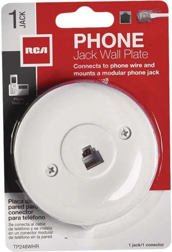 Vista 2 de AUDIOVOX TP248WHN - Conector de pared redondo para teléfono, color blanco