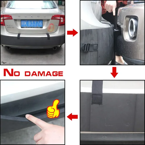 Vista 2 de Protector de parachoques universal para automóvil, protector de parachoques trasero solo para automóviles, protector de parachoques trasero negro 72