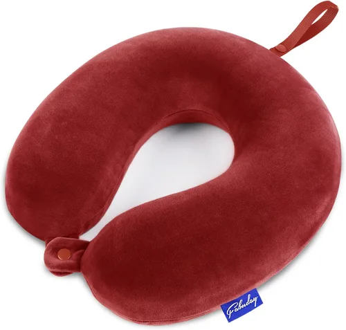 Vista 8 de Fabuday - Almohada de viaje de espuma viscoelástica, almohada para apoyar el cuello y la cabeza para usar en viajes en avión, en el auto, hogar u