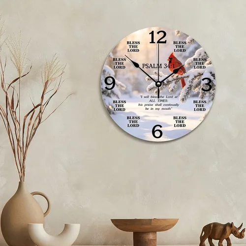 Vista 6 de Reloj de pared con versículo bíblico bendice al Señor Jesús