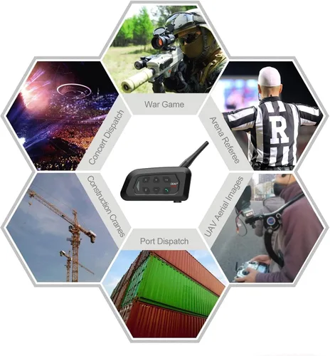 Vista 6 de EJEAS V4C Plus - Intercomunicador de árbitro profesional, sistema de comunicación de árbitro Bluetooth 5.1 con función de radio FM para deportes