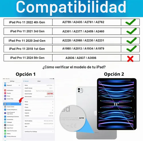 Vista 2 de Funda para iPad Pro de 11 Pulgadas 2022/2021/2020/2018: Funda para iPad de 11 Pulgadas 4ª/3ª/2ª/1ª Generación con Protector de Pantalla - Soporte