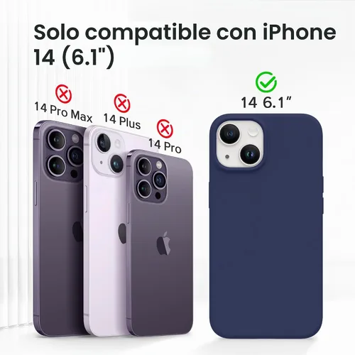 Vista 2 de GONEZ Funda magnética para iPhone 14, compatible con Magsafe, con protector de pantalla + protector de cámara, forro de microfibra antiarañazos Azul