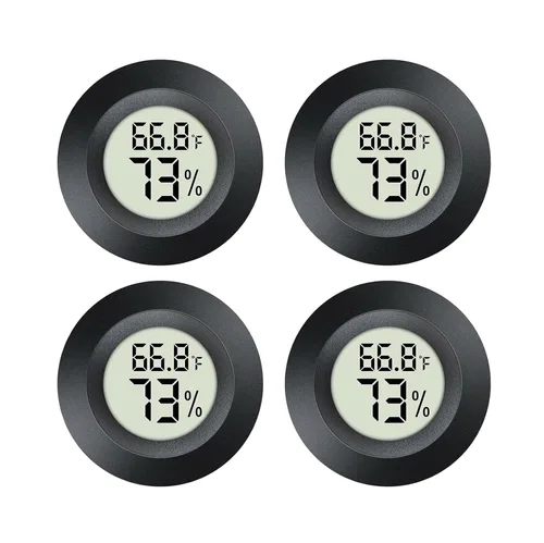 Vista 8 de 2 unids mini higrómetro termómetro interior exterior redondo medidor de humedad medidor de temperatura sensor de humedad Fahrenheit conmutable