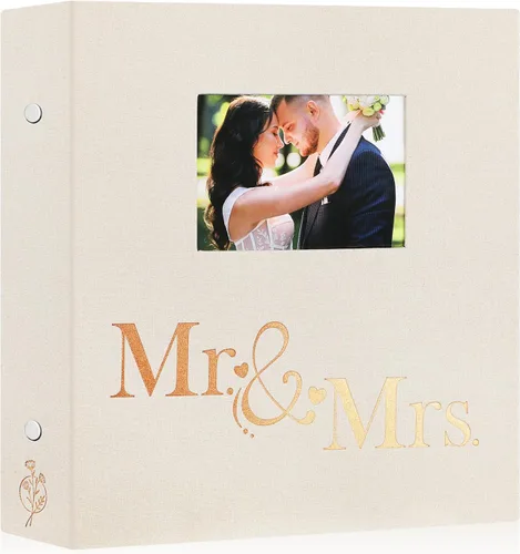 Vista 11 de Lanpn Álbum de fotos de boda de 4 x 6 pulgadas, 2 paquetes, cada paquete tiene capacidad para 50 imágenes, mini álbumes de fotos de boda