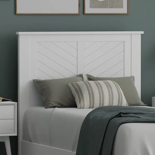 Vista 33 de ComfIQ Serene - Cabecero de panel de madera maciza con puntuación horizontal, tamaño individual, negro, fácil montaje, materiales de calidad