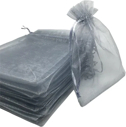 Vista 10 de Bolsas de regalo de organza con cordón, para recuerdos de boda, dulces, 100 unidades de 10 x 15 cm