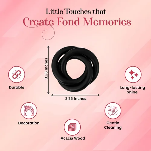 Vista 3 de Juego de 12 Servilleteros de Madera de Tres Anillos - Abrazaderas Portaservilletas para Decoración de Mesa de Comedor - Anillos Rústicos Modernos