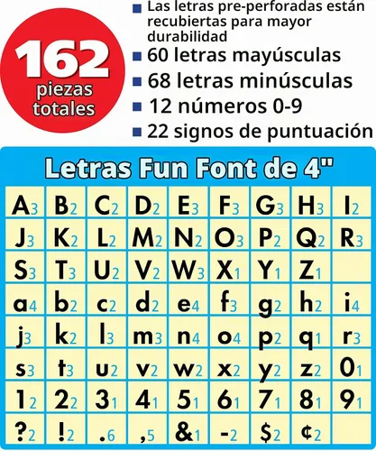 Vista 3 de Teacher Created Resources Black Stitch - Letras divertidas de 4 pulgadas (TCR75150)