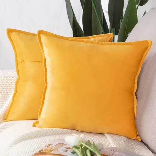 Vista 35 de MADIZZ Juego de 2 fundas de almohada decorativas de terciopelo súper suave con borlas, estilo de lujo, funda de almohada para sofá y dormitorio