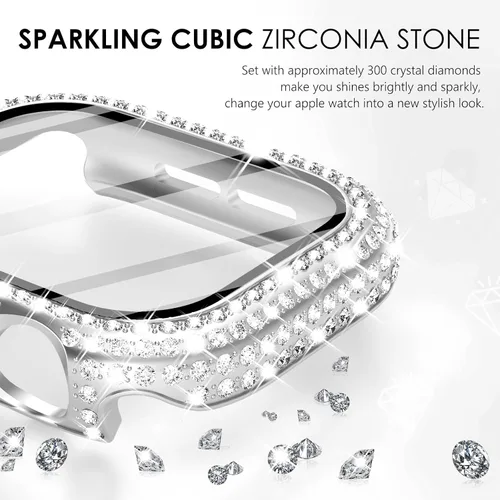 Vista 48 de Surace Bling - Carcasa con protector de pantalla para Apple Watch Series 3, 2, 1 de 1.496 pulgadas