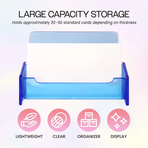 Vista 5 de Beauticom - Soporte organizador de tarjetas de visita de estilo estándar para oficinas, recepcionistas, salones y negocios (azul, 6 piezas)