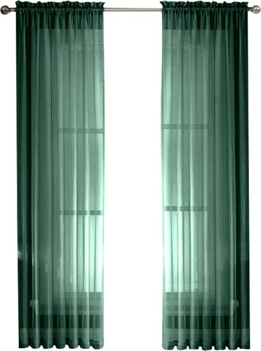 Vista 10 de Sapphire Home Cortinas traslúcidas negras de 63 pulgadas de largo, juego de 2 paneles de cortinas traslúcidas, filtrantes de luz, cortinas Negro