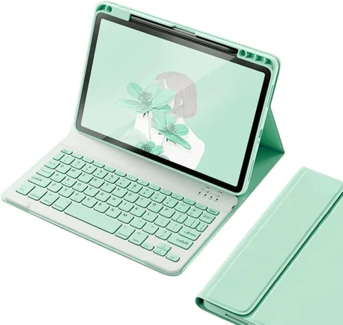 Vista 17 de kaitesi Funda para teclado para iPad 9ª 8ª 7ª generación 10.2/ Air 3ª generación Pro 10.5, cubierta inteligente de folio inteligente con teclado