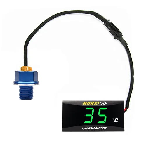 Vista 8 de Medidor de temperatura de aceite de motocicleta Medidor digital de temperatura de aceite termómetro electrónico con adaptador de sensor de Azul
