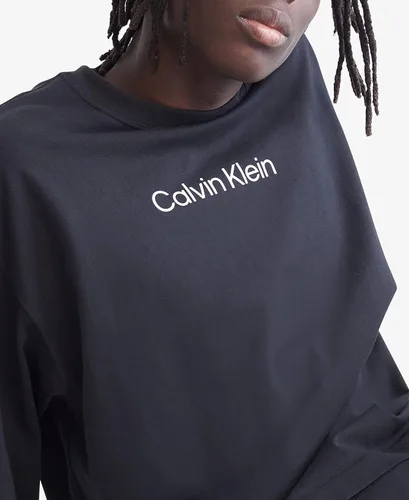 Vista 3 de Calvin Klein Camiseta de manga larga con cuello redondo y logotipo estándar para hombre