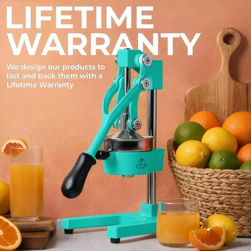 Vista 6 de Zulay Kitchen Exprimidor de hierro fundido, exprimidor manual resistente con coladores desmontables para una fácil limpieza, prensa de jugo