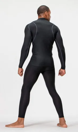 Vista 7 de DEVOPS Paquete de 3 camisas de compresión atléticas de manga larga con cuello de tortuga para hombre