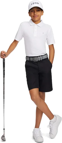 Vista 5 de IZOD Polo Performance Golf Grid de manga corta con cuello elástico para niños