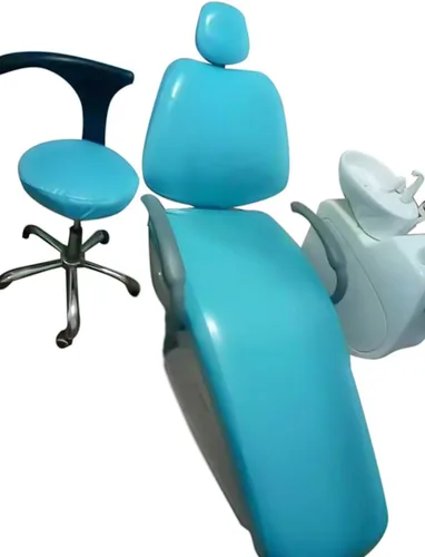 Vista 6 de Rigoberto - Juego de 4 fundas protectoras para sillas dentales, seda de leche avanzada + TPU + película compuesta impermeable (tamaño promedio, azul)