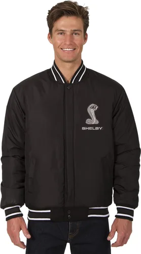 Vista 3 de Mens Shelby Cobra todos Reversible chamarra de lana con bordado Emblemas