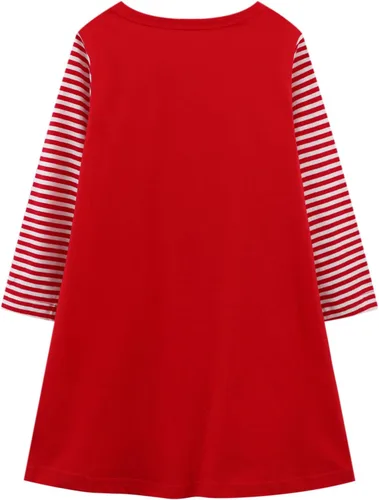 Vista 2 de HILEELANG Vestido de manga larga para niña, de algodón, casual, con apliques para Halloween, Navidad, túnica